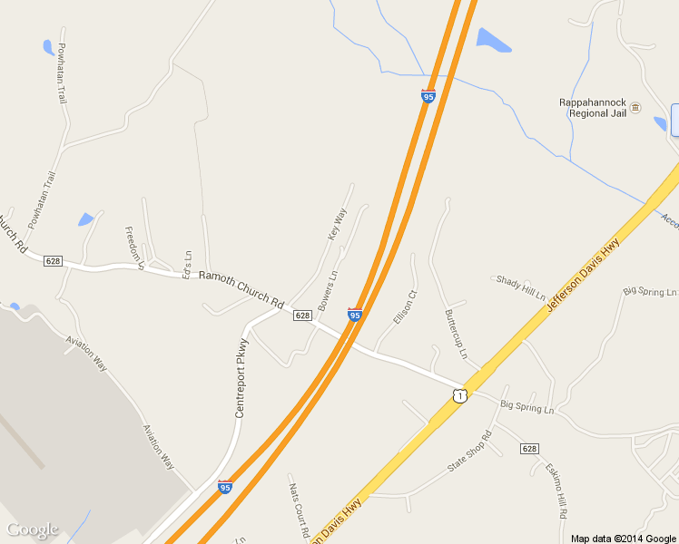 map of restaurants, bars, coffee shops, grocery stores, and more near 1189 Ramoth Church Road in Fredericksburg