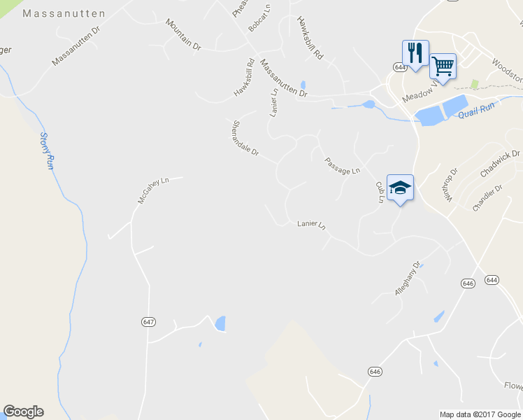 map of restaurants, bars, coffee shops, grocery stores, and more near 213 Pleasant Lane in McGaheysville