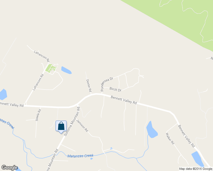 map of restaurants, bars, coffee shops, grocery stores, and more near 4950 Ponderosa Drive in Santa Rosa