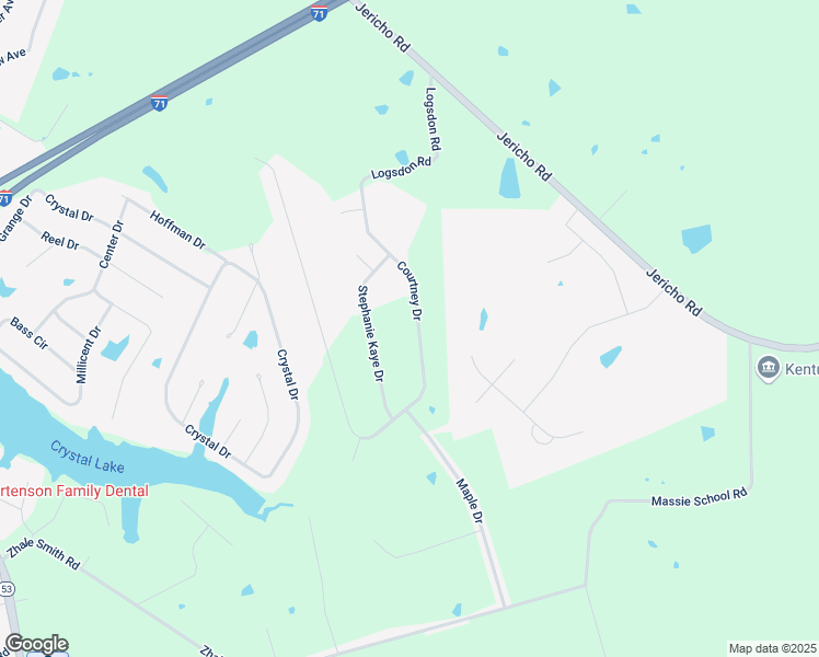 map of restaurants, bars, coffee shops, grocery stores, and more near 2312 Courtney Drive in La Grange