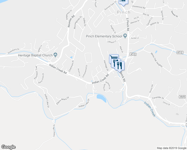 map of restaurants, bars, coffee shops, grocery stores, and more near 221 Forest Drive in Elkview