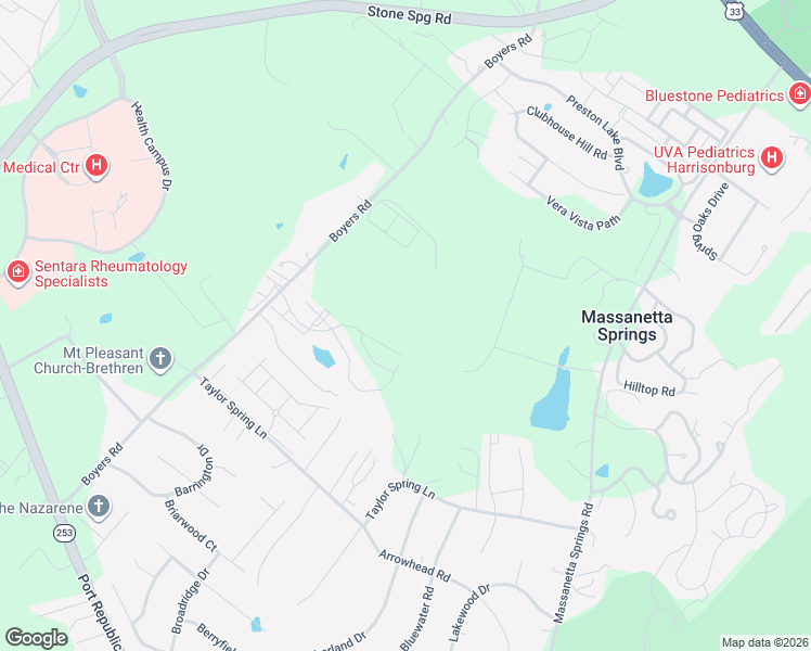 map of restaurants, bars, coffee shops, grocery stores, and more near 3065 Cullison Court in Harrisonburg