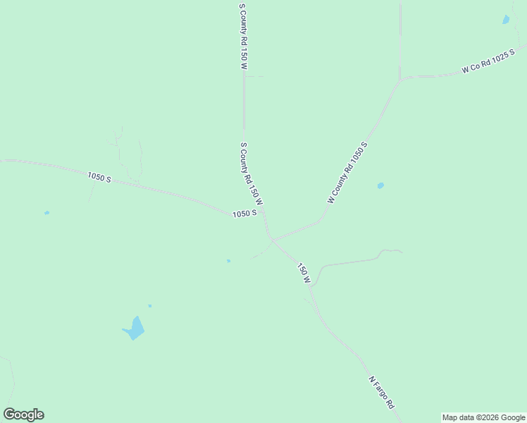 map of restaurants, bars, coffee shops, grocery stores, and more near 1300 West Co Road 1050 South in English