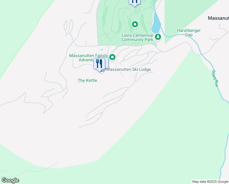 map of restaurants, bars, coffee shops, grocery stores, and more near Kidd Court in McGaheysville
