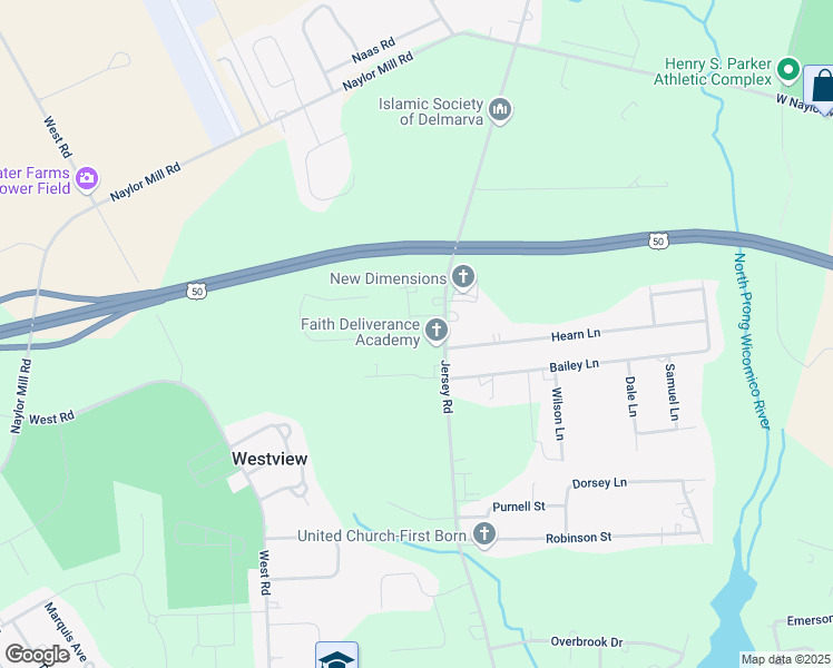 map of restaurants, bars, coffee shops, grocery stores, and more near 606 Cook Drive in Salisbury