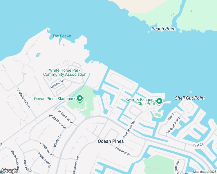 map of restaurants, bars, coffee shops, grocery stores, and more near 7 Carriage Lane in Ocean Pines