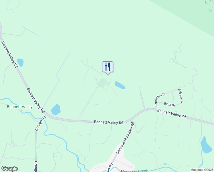 map of restaurants, bars, coffee shops, grocery stores, and more near 6097 Bennett Valley Road in Santa Rosa