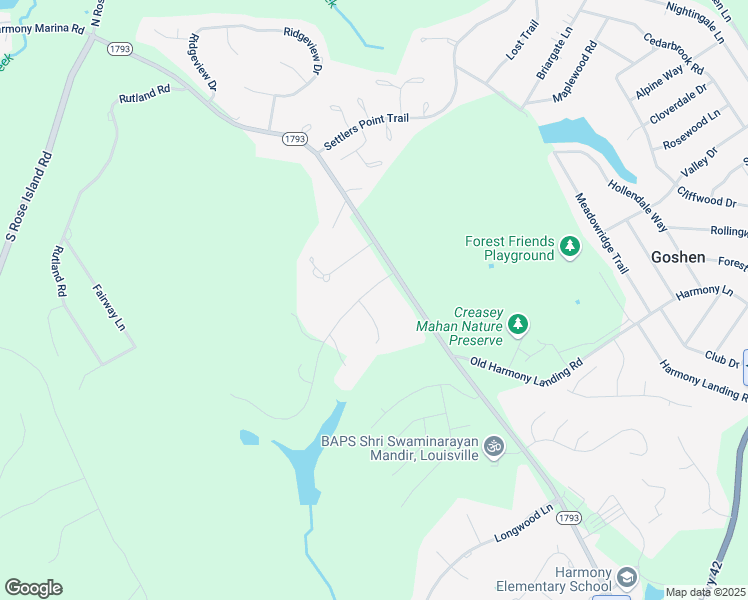 map of restaurants, bars, coffee shops, grocery stores, and more near 1005 Essex Court in Goshen