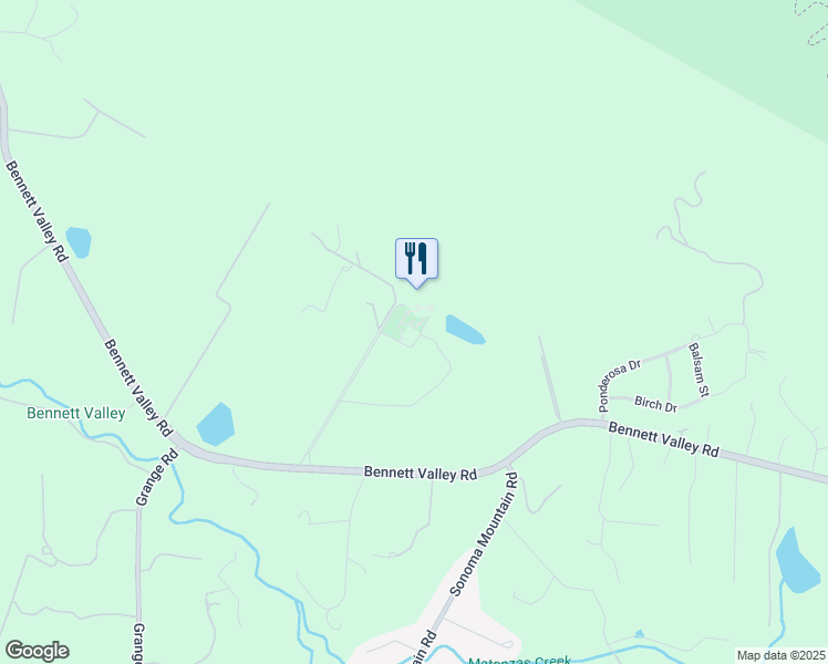 map of restaurants, bars, coffee shops, grocery stores, and more near 6097 Bennett Valley Road in Santa Rosa