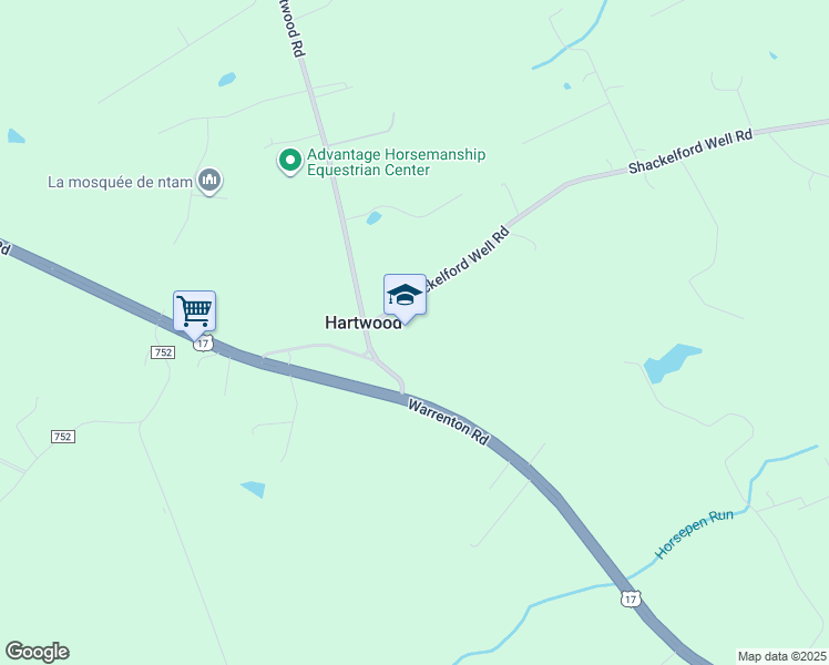map of restaurants, bars, coffee shops, grocery stores, and more near 14 Shackelford Well Road in Fredericksburg