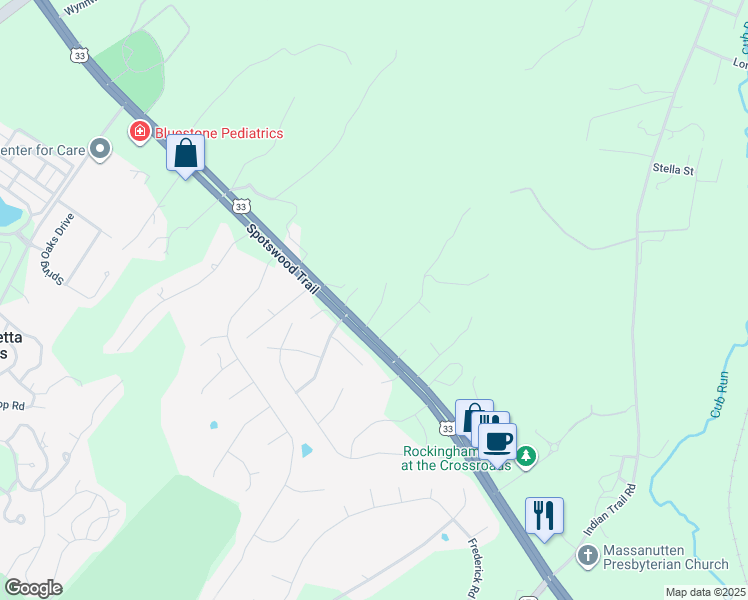 map of restaurants, bars, coffee shops, grocery stores, and more near 51-139 Robin Road in Keezletown