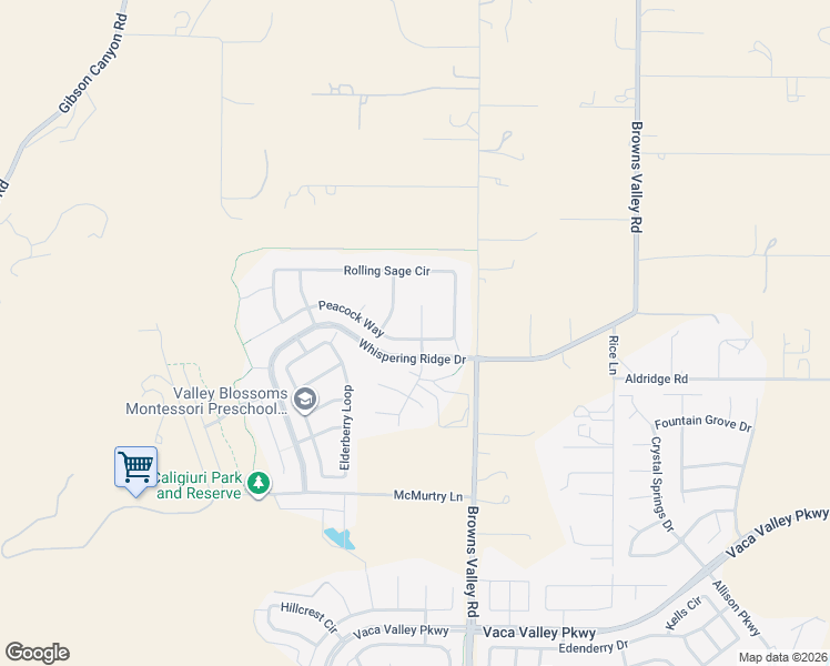 map of restaurants, bars, coffee shops, grocery stores, and more near 471 Peacock Way in Vacaville
