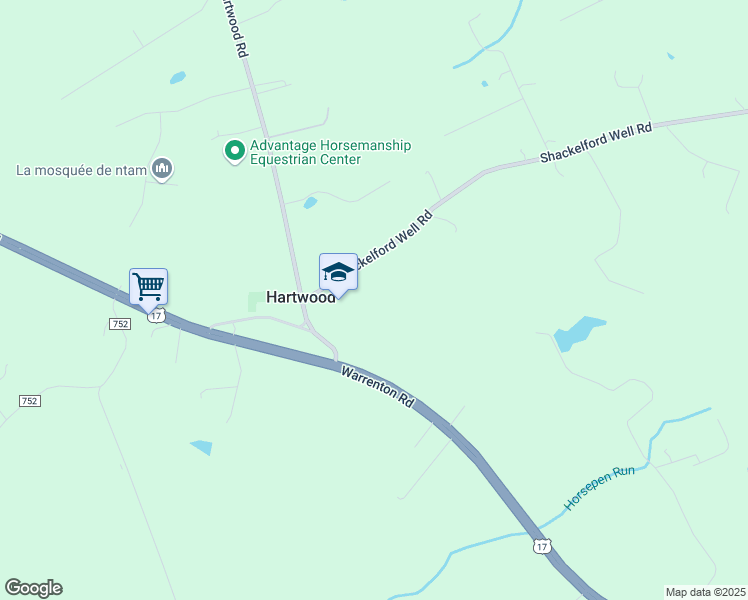 map of restaurants, bars, coffee shops, grocery stores, and more near 14 Shackelford Well Road in Fredericksburg