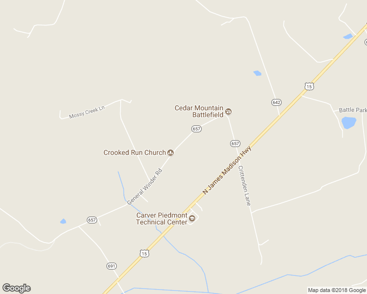 map of restaurants, bars, coffee shops, grocery stores, and more near 9366 General Winder Road in Rapidan