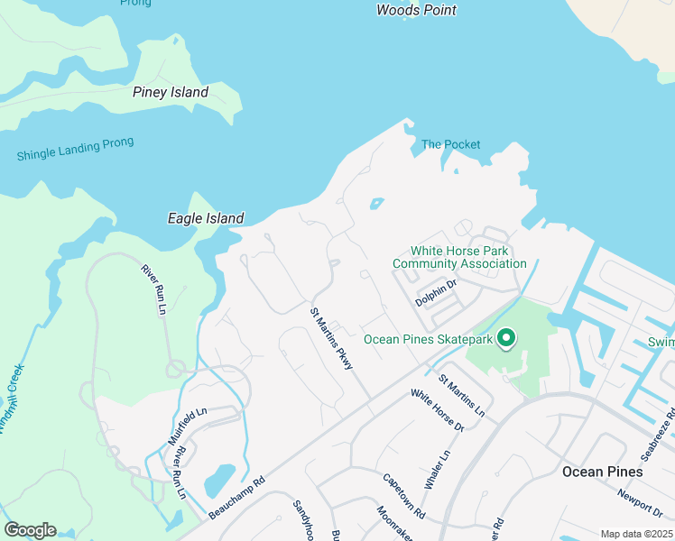 map of restaurants, bars, coffee shops, grocery stores, and more near 11603 Nova Court in Ocean Pines