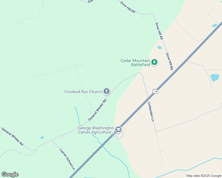 map of restaurants, bars, coffee shops, grocery stores, and more near 9377 General Winder Road in Rapidan