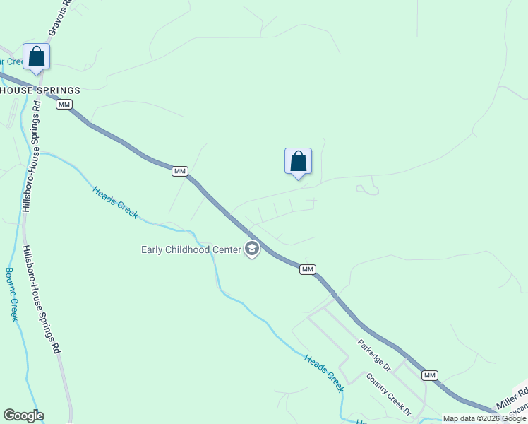 map of restaurants, bars, coffee shops, grocery stores, and more near 6180 Summerset in House Springs
