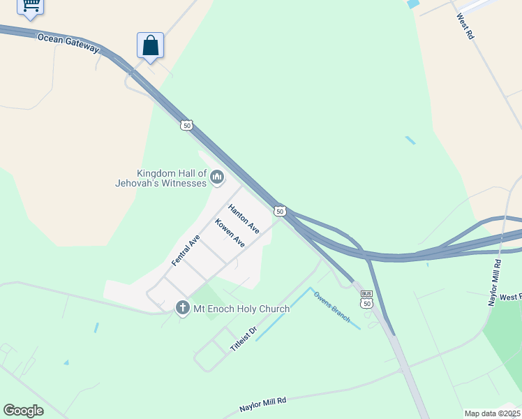 map of restaurants, bars, coffee shops, grocery stores, and more near 7631 Hanton Avenue in Salisbury