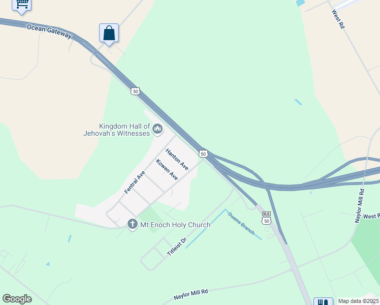 map of restaurants, bars, coffee shops, grocery stores, and more near 7631 Hanton Avenue in Salisbury