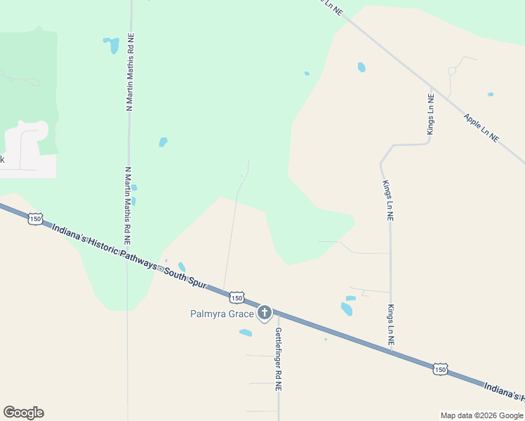 map of restaurants, bars, coffee shops, grocery stores, and more near 13988-14198 Wingler Rd NE in Palmyra