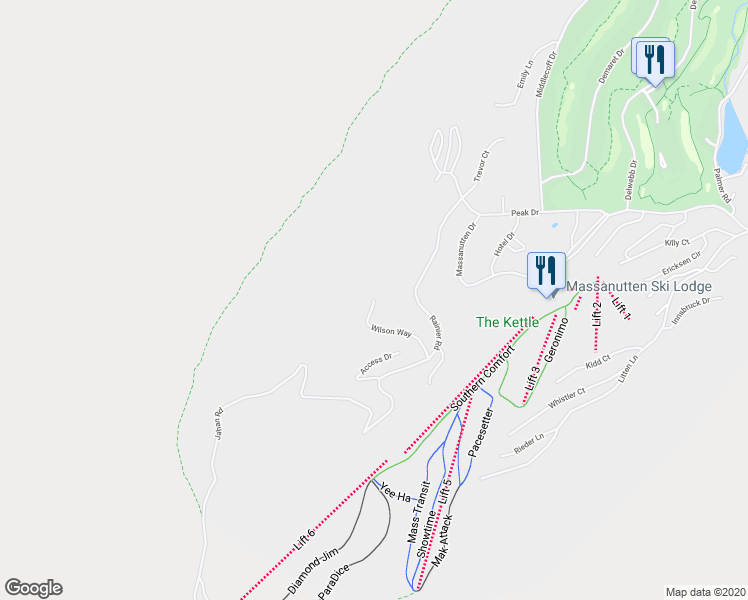map of restaurants, bars, coffee shops, grocery stores, and more near 350 Wilson Way in McGaheysville