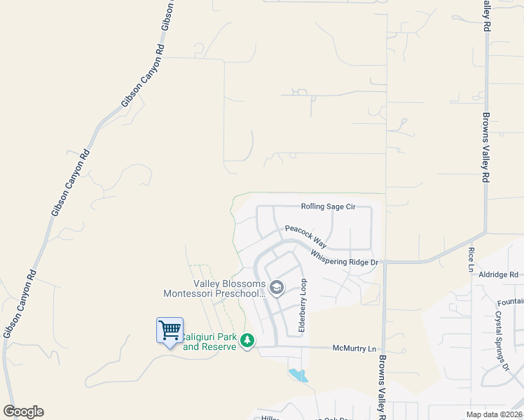 map of restaurants, bars, coffee shops, grocery stores, and more near 292 Rolling Sage Circle in Vacaville