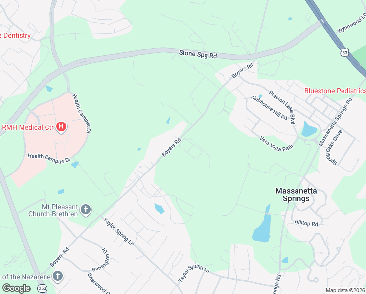 map of restaurants, bars, coffee shops, grocery stores, and more near Boyers Road in Harrisonburg