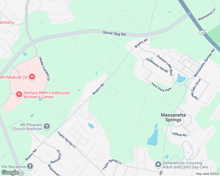 map of restaurants, bars, coffee shops, grocery stores, and more near Boyers Road in Harrisonburg