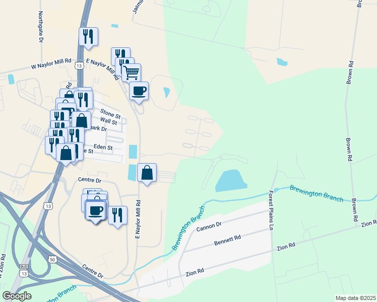 map of restaurants, bars, coffee shops, grocery stores, and more near 420 Lindenhurst Court in Salisbury