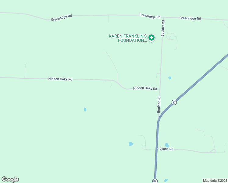 map of restaurants, bars, coffee shops, grocery stores, and more near 157 Hidden Oaks Road in Eldon