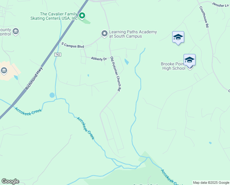 map of restaurants, bars, coffee shops, grocery stores, and more near 434 Old Potomac Church Road in Stafford
