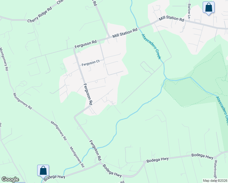 map of restaurants, bars, coffee shops, grocery stores, and more near 691 Ferguson Road in Sebastopol