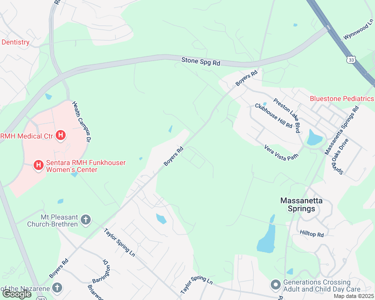map of restaurants, bars, coffee shops, grocery stores, and more near Boyers Road in Harrisonburg
