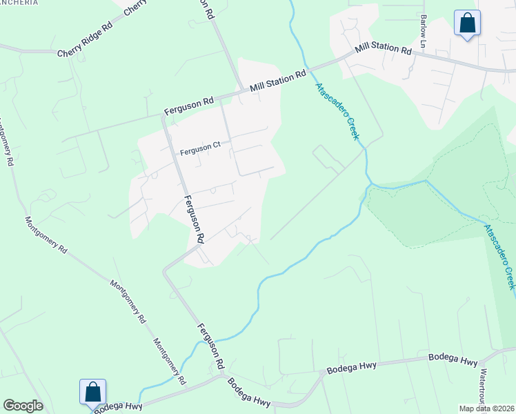 map of restaurants, bars, coffee shops, grocery stores, and more near 691 Ferguson Road in Sebastopol