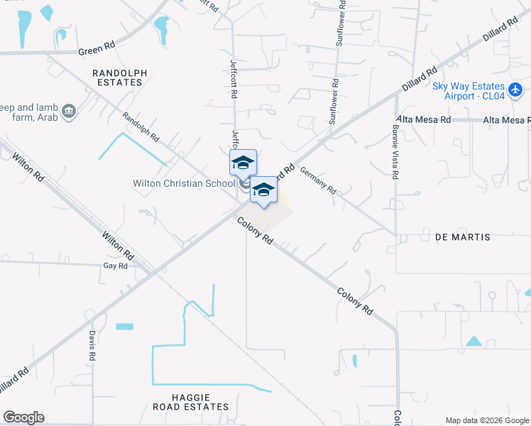 map of restaurants, bars, coffee shops, grocery stores, and more near 9721 Dillard Rd in Wilton