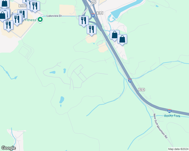 map of restaurants, bars, coffee shops, grocery stores, and more near 105 Presidio Place in Nitro