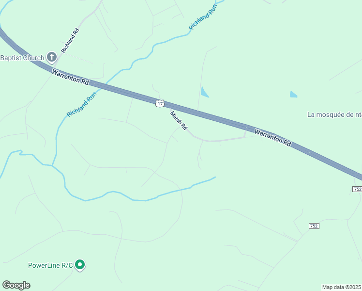 map of restaurants, bars, coffee shops, grocery stores, and more near 11 Marsh Run Road in Fredericksburg