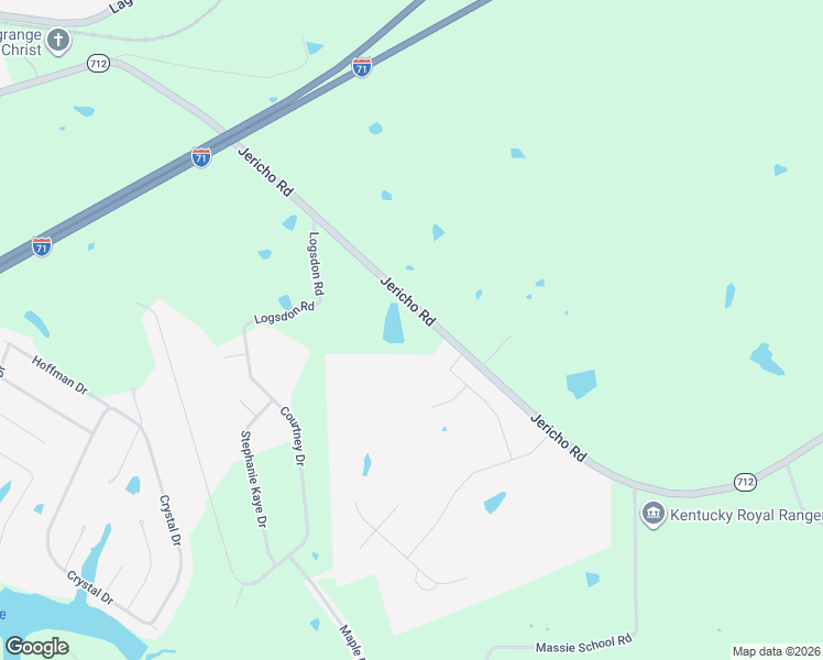 map of restaurants, bars, coffee shops, grocery stores, and more near 2725 Jericho Road in La Grange