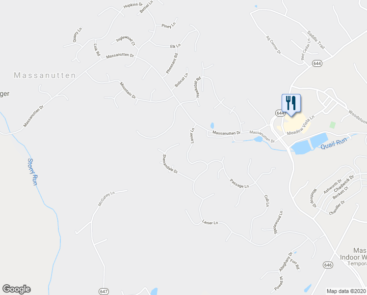 map of restaurants, bars, coffee shops, grocery stores, and more near 408 Shenandale Drive in McGaheysville