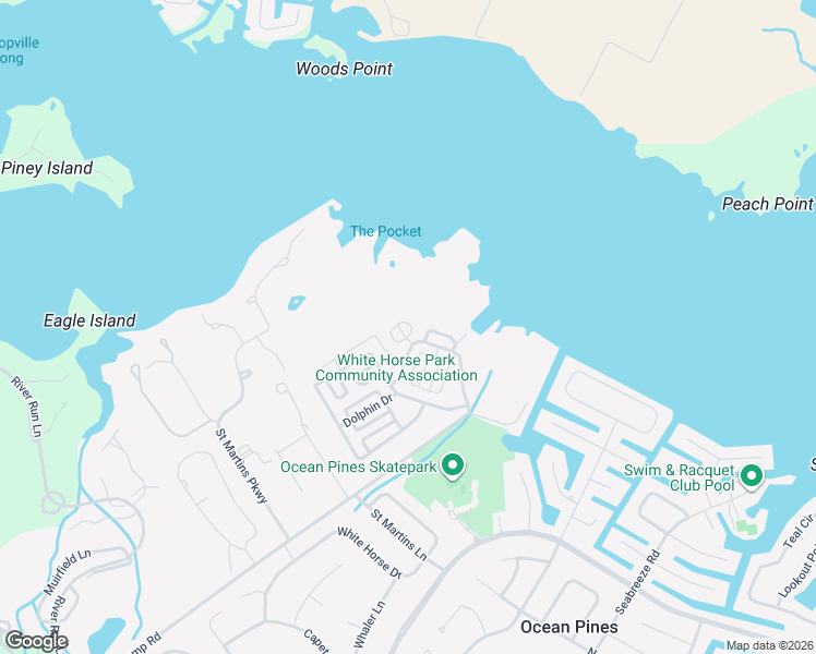 map of restaurants, bars, coffee shops, grocery stores, and more near 29 Salt Spray Drive in Ocean Pines