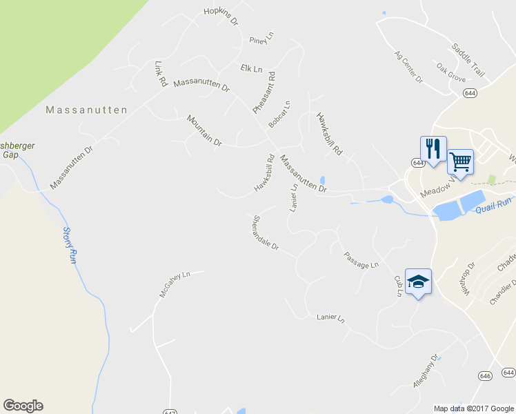 map of restaurants, bars, coffee shops, grocery stores, and more near 353 Shenandale Drive in McGaheysville