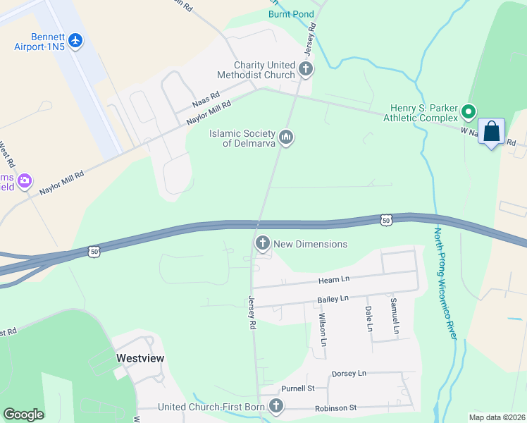 map of restaurants, bars, coffee shops, grocery stores, and more near Salisbury Bypass in Salisbury