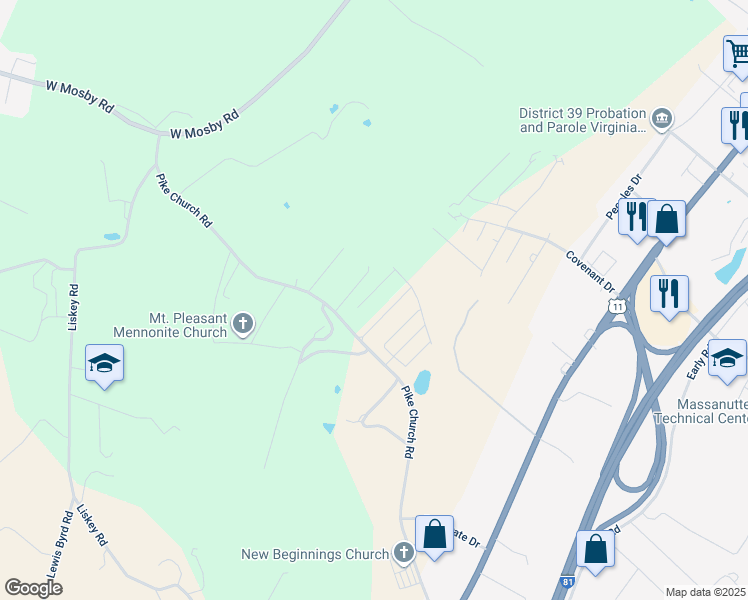 map of restaurants, bars, coffee shops, grocery stores, and more near 3032 Obsidian Terrace in Rockingham County