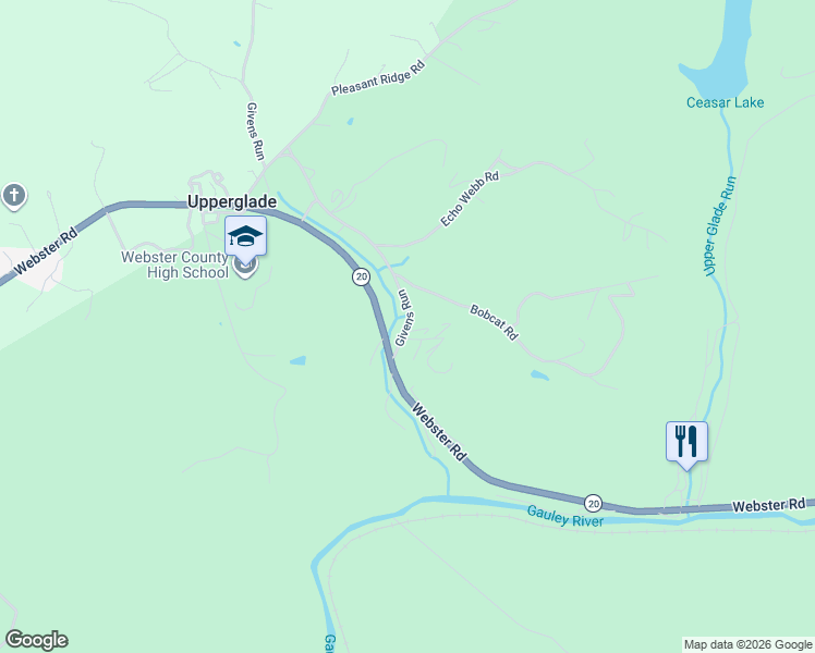 map of restaurants, bars, coffee shops, grocery stores, and more near County Route 38 in Cowen