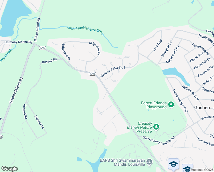 map of restaurants, bars, coffee shops, grocery stores, and more near 13307 Blackburn Station in Goshen