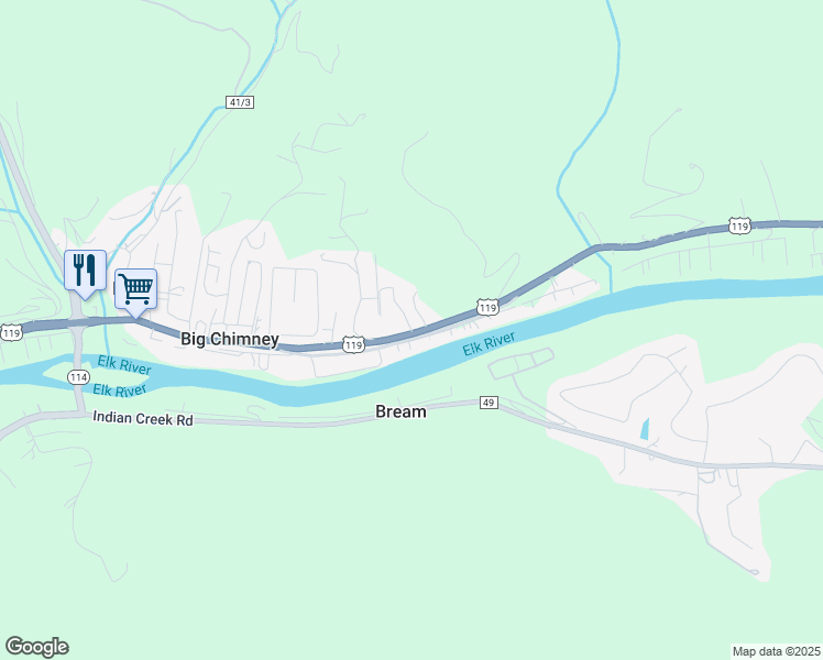 map of restaurants, bars, coffee shops, grocery stores, and more near 35 Cierra Lane in Charleston