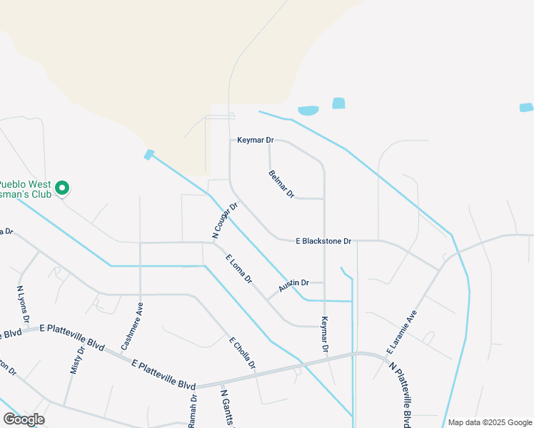 map of restaurants, bars, coffee shops, grocery stores, and more near 933 East Blackstone Drive in Pueblo West