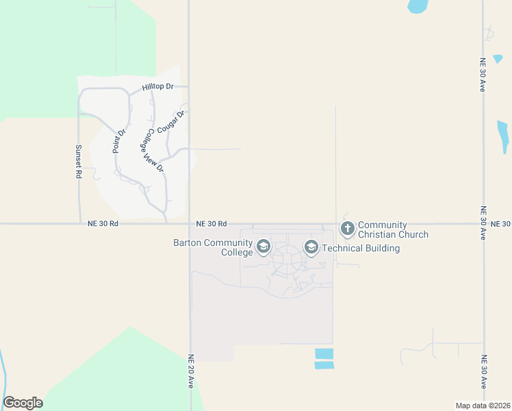 map of restaurants, bars, coffee shops, grocery stores, and more near 245 Northeast 30 Road in Great Bend