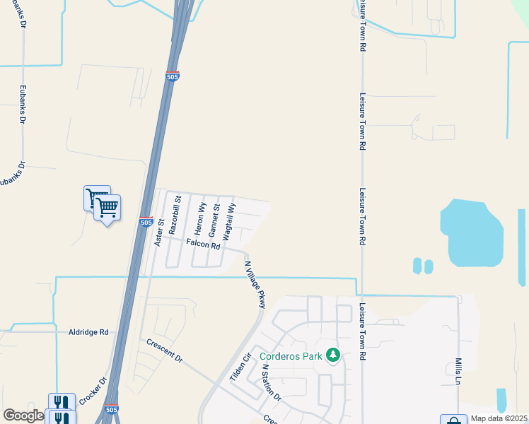 map of restaurants, bars, coffee shops, grocery stores, and more near 548 Twilight Street in Vacaville