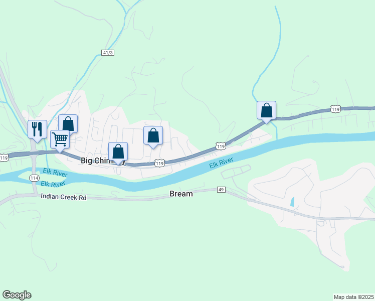 map of restaurants, bars, coffee shops, grocery stores, and more near 35 Cierra Lane in Charleston